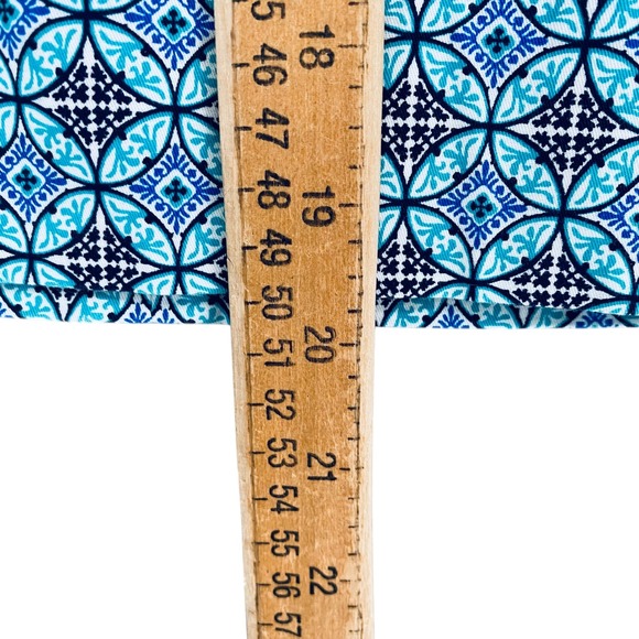 Talbots Blue White Geometric Skirt Women's Size 16 Summer Pockets Casual - Picture 6 of 8